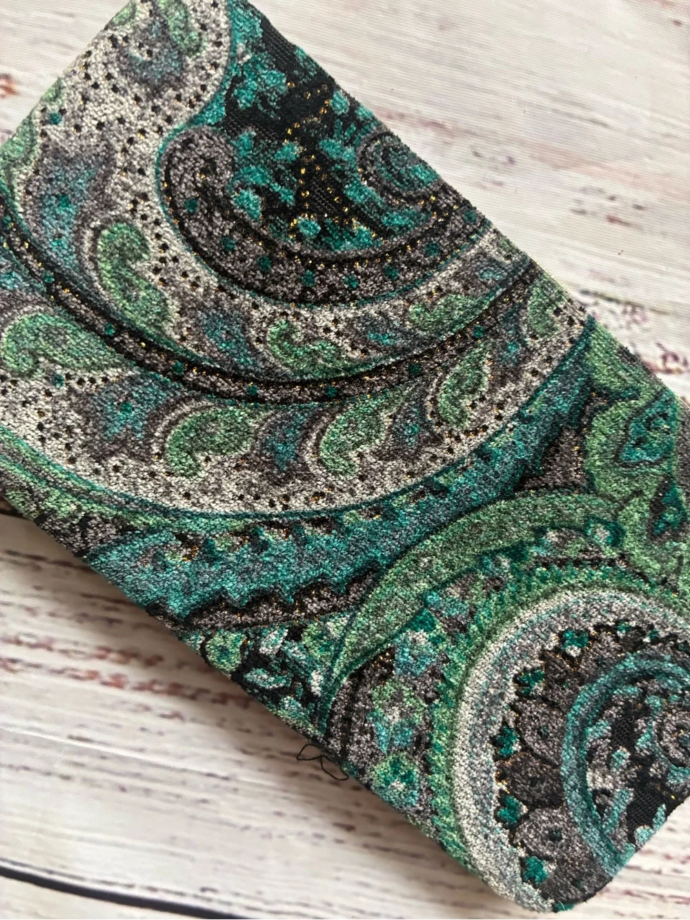 Claire’s Y2K Green Paisley Fabric Clutch Wallet - Women Accessories